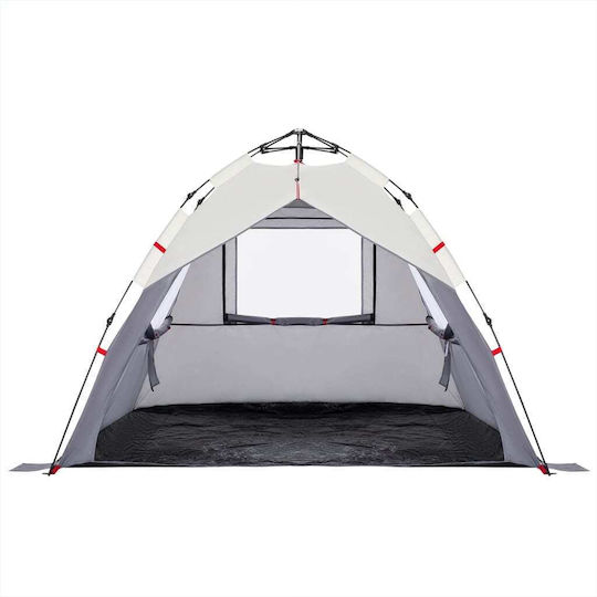 vidaXL Καλοκαιρινή Σκηνή Camping Igloo Γκρι για 3 Άτομα 370x180x116εκ.
