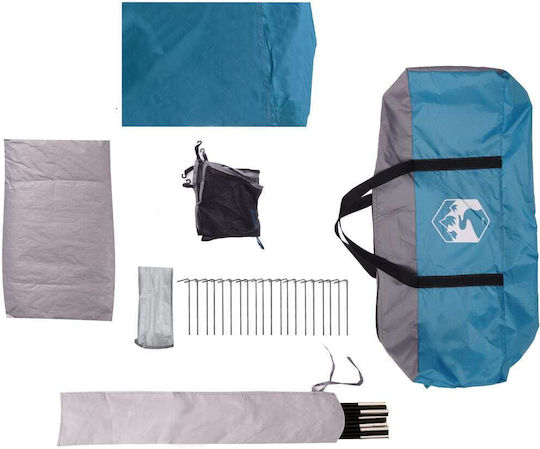 vidaXL Camping Tent Cabin Blue 3 Seasons for 6 People 310x275x200cm