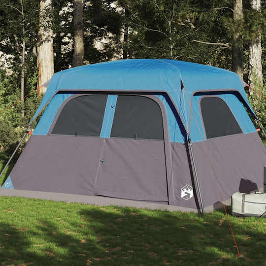 vidaXL Camping Tent Cabin Blue 3 Seasons for 6 People 310x275x200cm