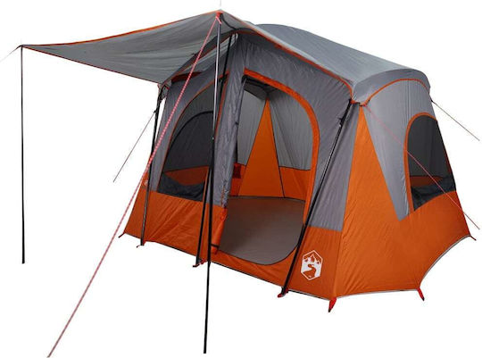 vidaXL Σκηνή Camping Γκρι για 5 Άτομα 340x297x210εκ. Γκρι/Πορτοκαλί