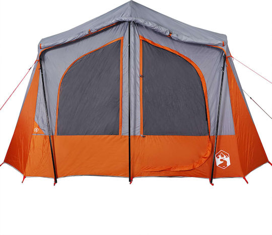 vidaXL Σκηνή Camping Γκρι για 5 Άτομα 340x297x210εκ. Γκρι/Πορτοκαλί