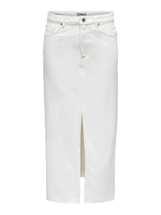 Only Denim Hohe Taille Rock white