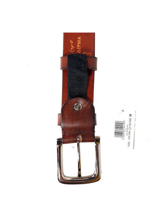 Men's Leather Wide Belt Tabac Brown