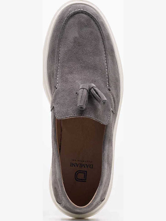 Δερμάτινα Ανδρικά Loafers σε Γκρι Χρώμα