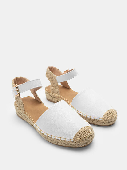 Luigi Women's Synthetic Leather Espadrilles White