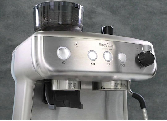 Breville Barista Max VCF126X Automatische Espressomaschine 1250W Druckreiniger 15bar mit Mahlwerk Silber VCF126X