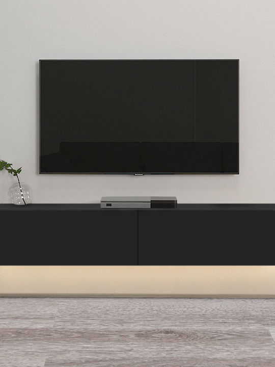 Έπιπλο Τηλεόρασης Aristo με Φωτισμό LED Μαύρο Μ135xΠ31.6xΥ25cm