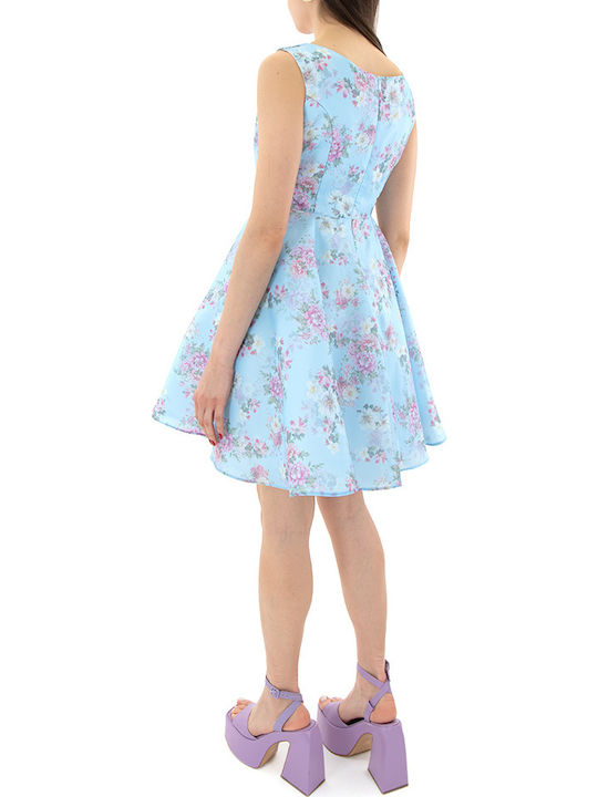 Summer Mini Dress for Wedding - Christening Light Blue
