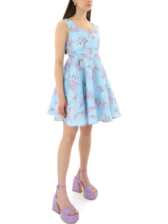 Summer Mini Dress for Wedding - Christening Light Blue
