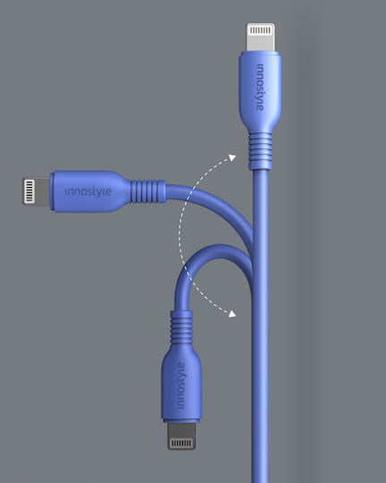Innostyle Regular USB-A la Cablu Lightning Albastru 2m (IAL150tLBL)