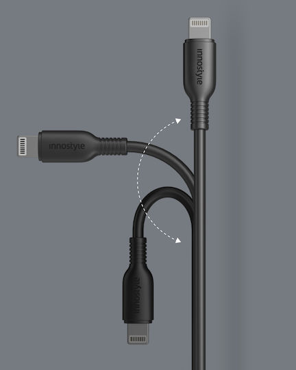 Innostyle USB-A to Lightning Cable Μαύρο 2m (IAL150tBLK)