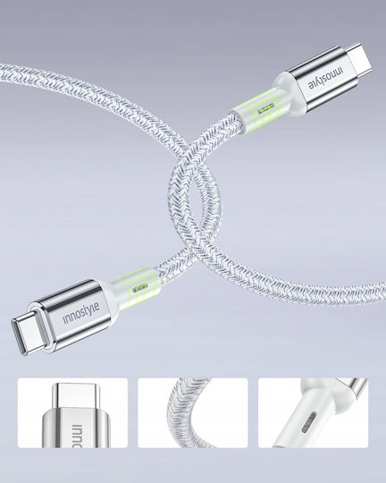 Innostyle USB 2.0 Cable USB-C male - USB-C 100W Ασημί 2m ICC200ALSLV