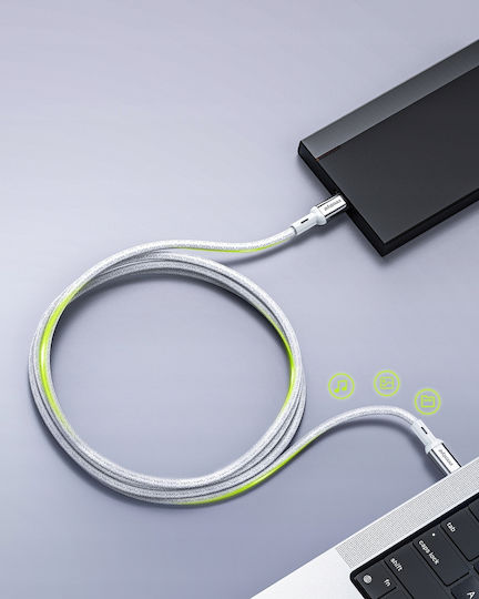 Innostyle USB 2.0 Cable USB-C male - USB-C 100W Ασημί 2m ICC200ALSLV