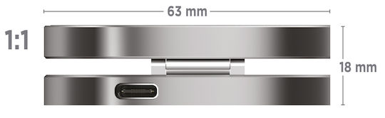 Mobile Origin Φορτιστής Magsafe 15W Γκρι (TravelCharge Pro)