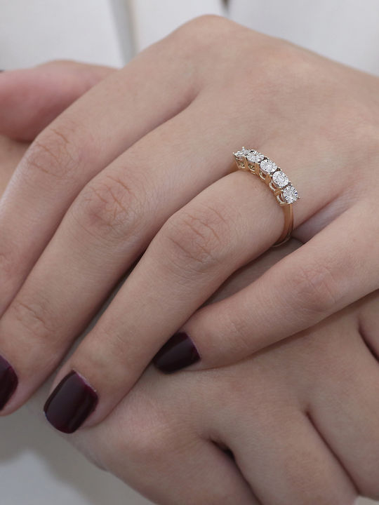 Ring Serene White Gold & Gold K14 Diamonds P-68509 White Gold Yellow Gold K14