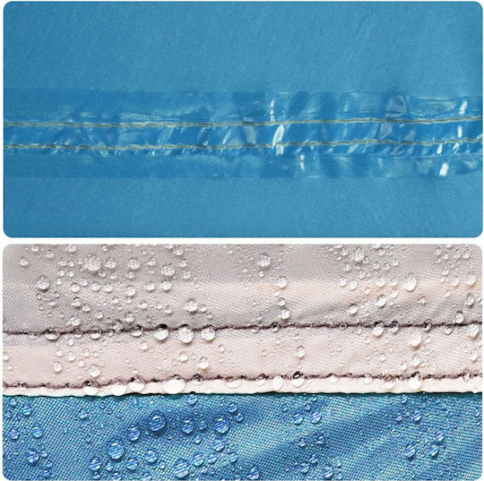 vidaXL Shade Sail Blue With Hoop & with PU Coating 3.8x4.3m 105gr/m²