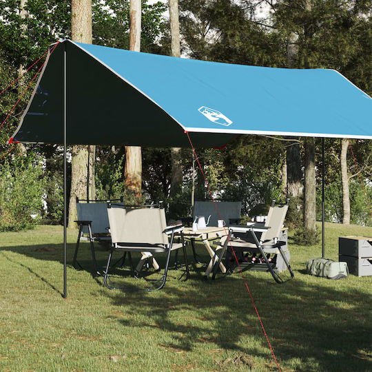 vidaXL Shade Sail Blue With Hoop & with PU Coating 3.8x4.3m 105gr/m²