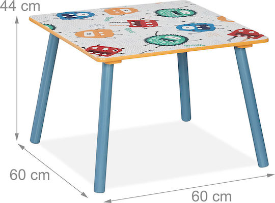 Children's Wooden Table 2 Chairs Set Learning Playing Drawing Feeding Ghosts