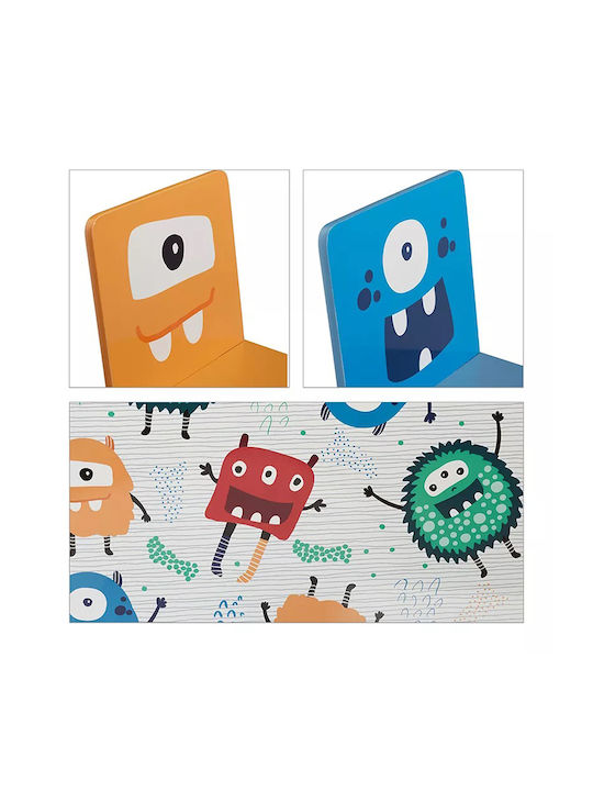 Children's Wooden Table 2 Chairs Set Learning Playing Drawing Feeding Ghosts
