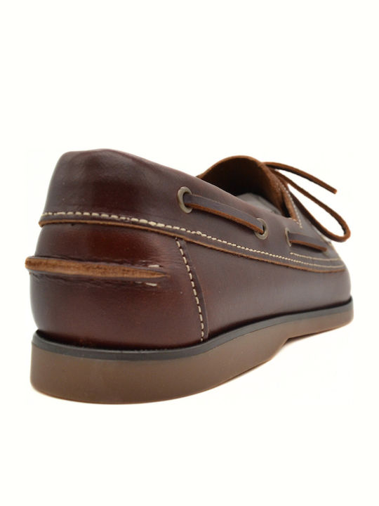 Δερμάτινα Ανδρικά Boat Shoes σε Καφέ Χρώμα