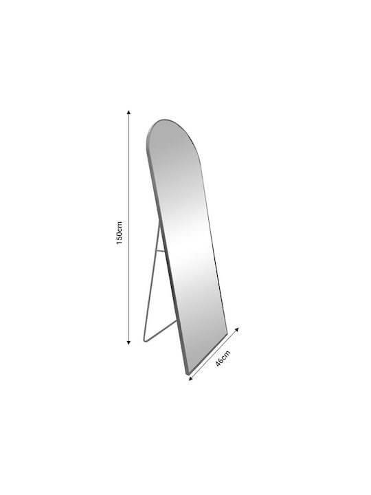 Pakketo Lorens Oglindă Arcuită cu Cadru Negru din Aluminiu 150x46cm