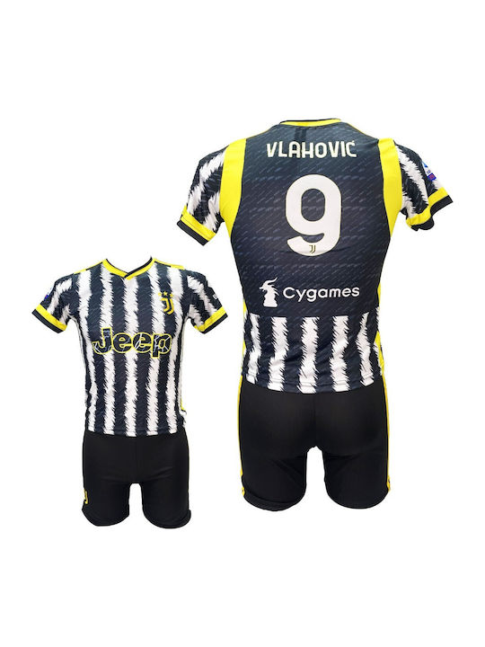 Παιδικό Σετ Ποδοσφαίρου Vlahovic Juventus Λευκό Μαύρο Κίτρινο 0909-04