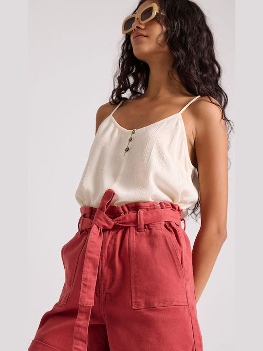Women's Jean High-waisted Shorts Red