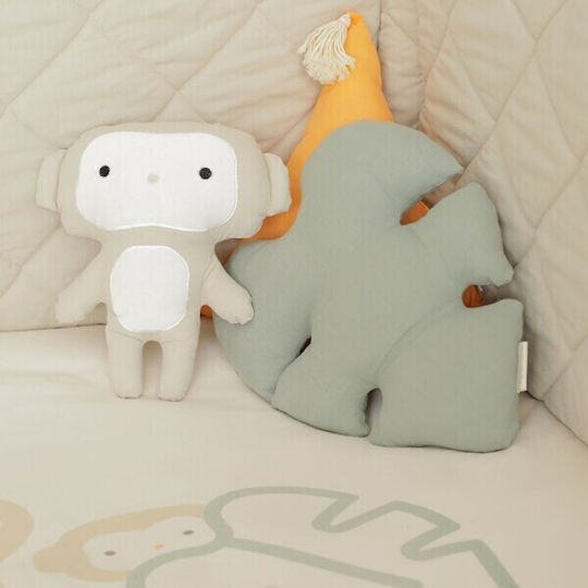 Bonjour Bebe Pernă Decorativă de Pătuț Handmade Monkey Bej 33x33cm 1buc