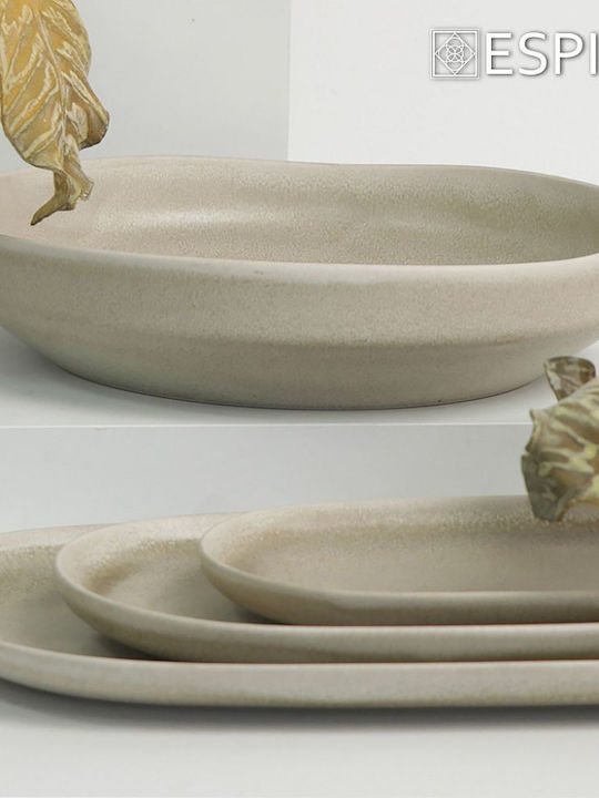 Espiel Noah Plate Soup Ceramic Beige with Diameter 27.5cm