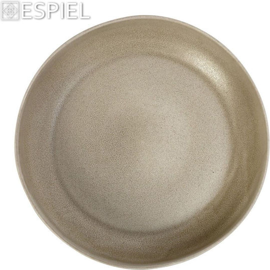 Espiel Noah Plate Soup Ceramic Beige with Diameter 17.3cm