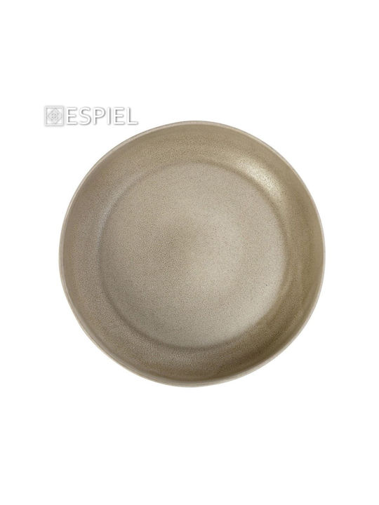 Espiel Noah Plate Soup Ceramic Beige with Diameter 27.5cm
