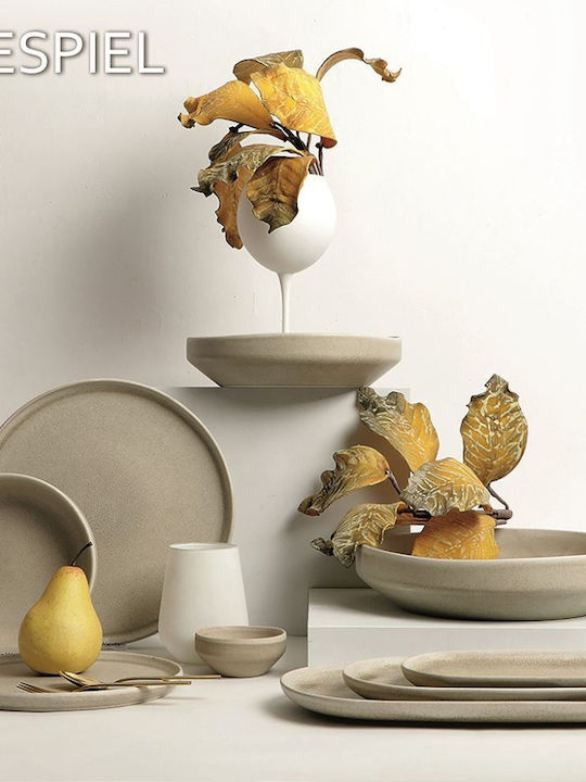 Espiel Noah Farfurie joasă Ceramică Bej cu Diametru 22.5cm