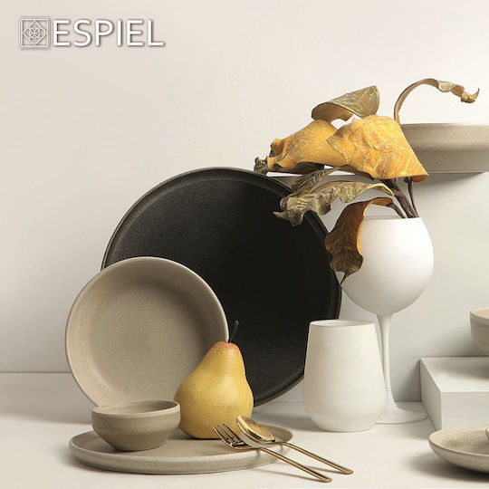 Espiel Noah Plate Soup Ceramic Beige with Diameter 27.5cm