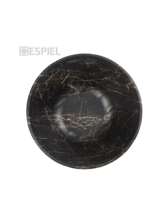 Espiel Servierschüssel Rund Hölzernes Schwarz mit Durchmesser 15cm