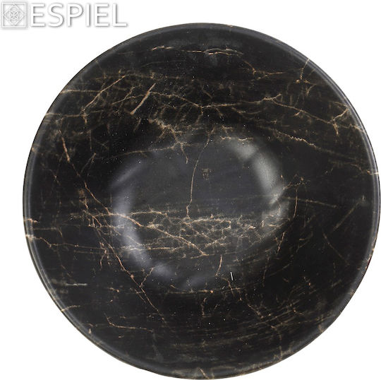 Espiel Serving Bowl Round Wooden Black with Diameter 15cm