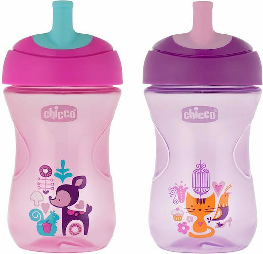 Chicco Εκπαιδευτικό Μπιμπερό Πλαστικό Φούξια για 12m+ 266ml