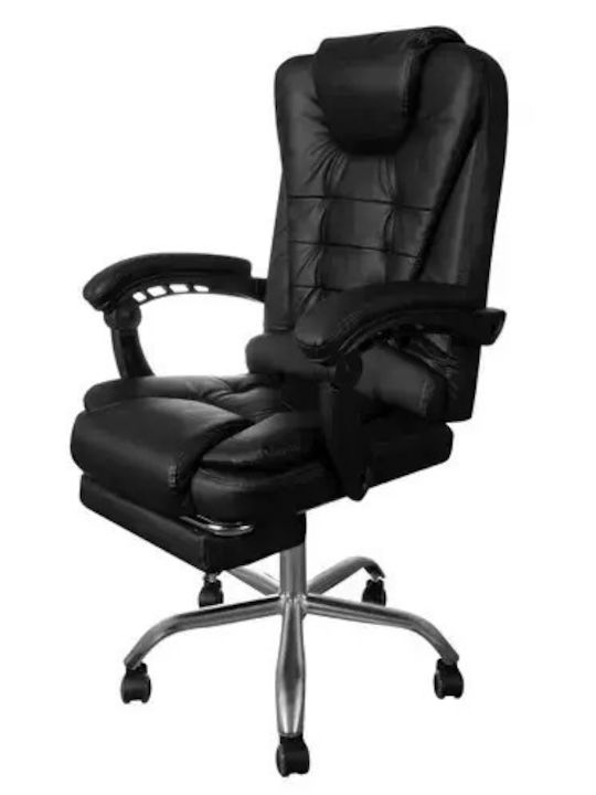 Executive Reclining Office Chair with Fixed Arms Black Malatec