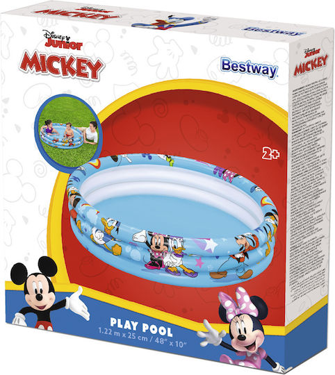 Bestway Piscină Rotundă Pentru Copii 140lt Gonflabilă 122x25cm Albastră Mickey și Prietenii