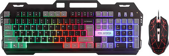 ProGaming Pro Gaming K250 Set Gaming Tastatură cu iluminare RGB & Mouse (Engleză US) Gri