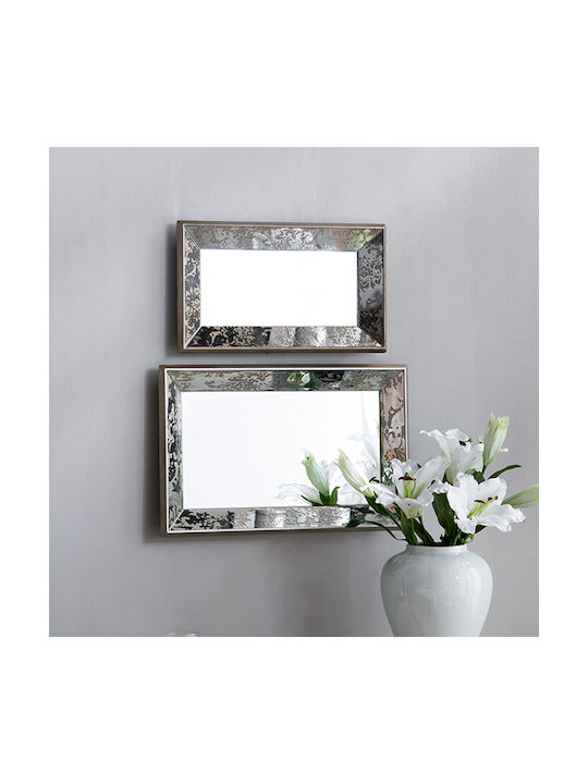 Artekko Wall Mirror with Silver Wooden Frame 60x39cm 1pcs