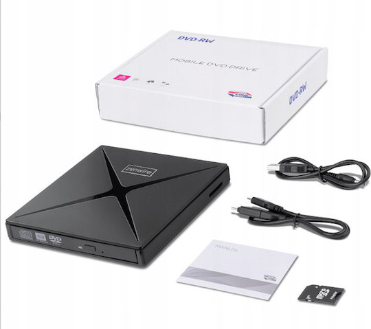Zenwire External CD/DVD/CD Recorder for Desktop / Laptop Black