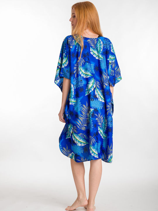 Rima Beachwear Damen Kaftan Strand Blau