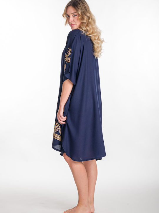 Rima Beachwear Women's Mini Caftan Beachwear Navy Blue