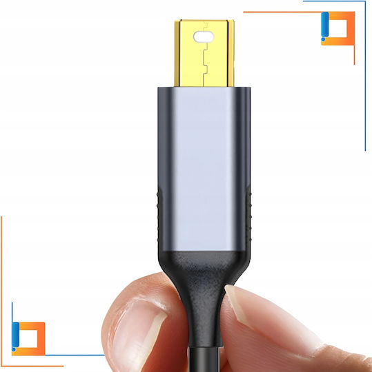 CO2-0019 Кабел DisplayPort Мъжки - Mini DisplayPort Мъжки 3м Сив