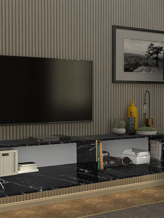 Unitate TV pentru sufragerie Figure Negru cu iluminare L181.8xA31.7xÎ30buc