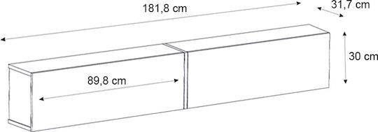Σύνθετο Σαλονιού Figure Μαύρο με Φωτισμό Μ181.8xΒ31.7xΥ30εκ.