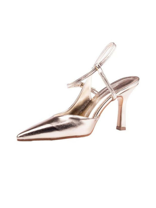 Pumps mit Riemchen Silber