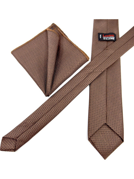 Legend Accessories Set de Cravată pentru Bărbați Tipărit în Culorea Maro