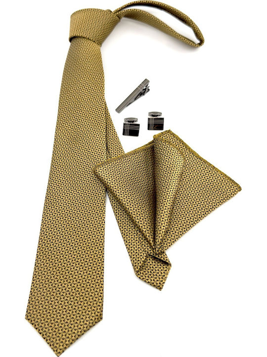 Legend Accessories Set de Cravată pentru Bărbați Tipărit în Culorea Auriu