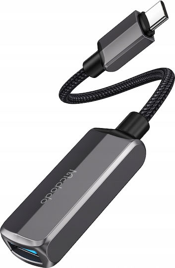 Mcdodo Μετατροπέας USB-C male σε USB-A / USB-C female Γκρι 1τμχ CA-2830